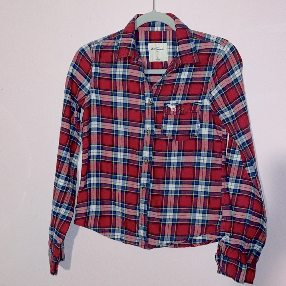 Abercrombie girls flannel shirt size XL